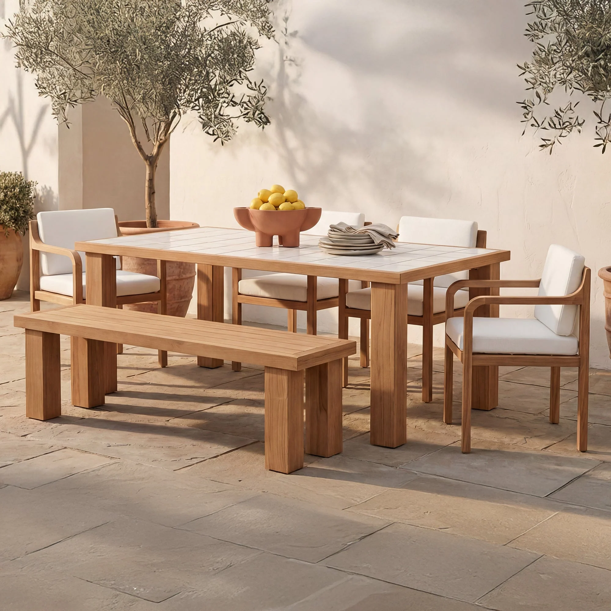 Marina Outdoor Dining Table Natural - Image 1