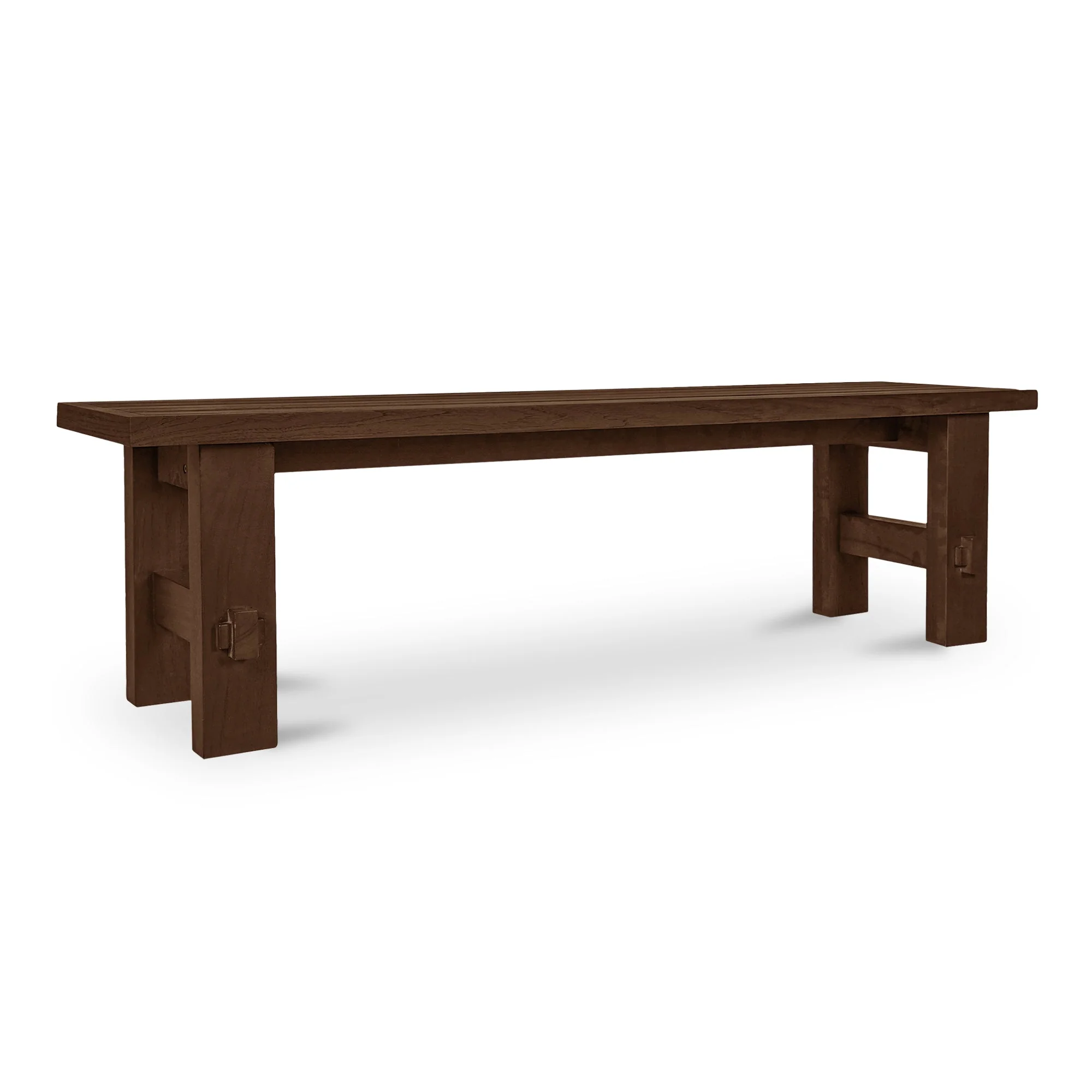 Esmond Outdoor Dining Bench Brown - Image 3