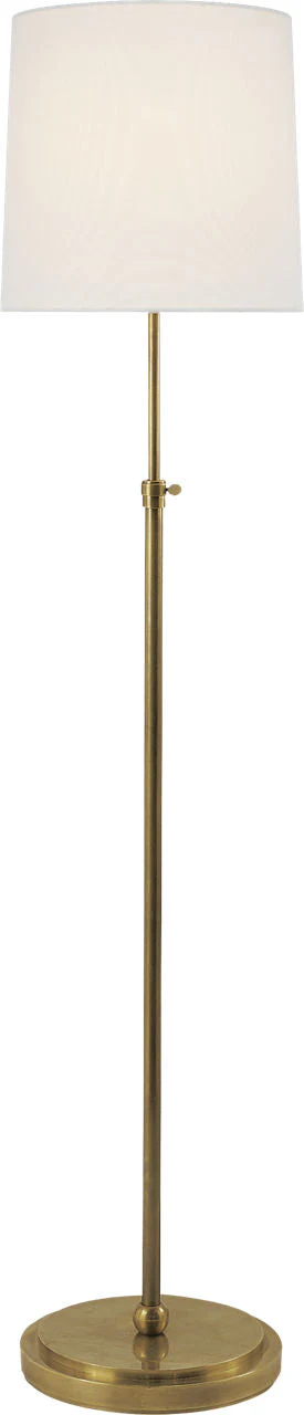 Bryant Floor Lamp | Hand-Rubbed Antique Brass | Linen Shade - Image 1