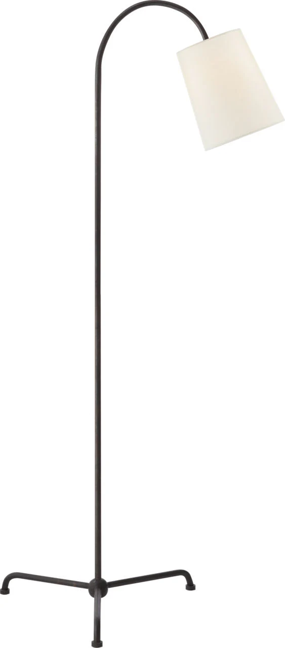 Mia Floor Lamp | Aged Iron | Linen Shade - Image 1