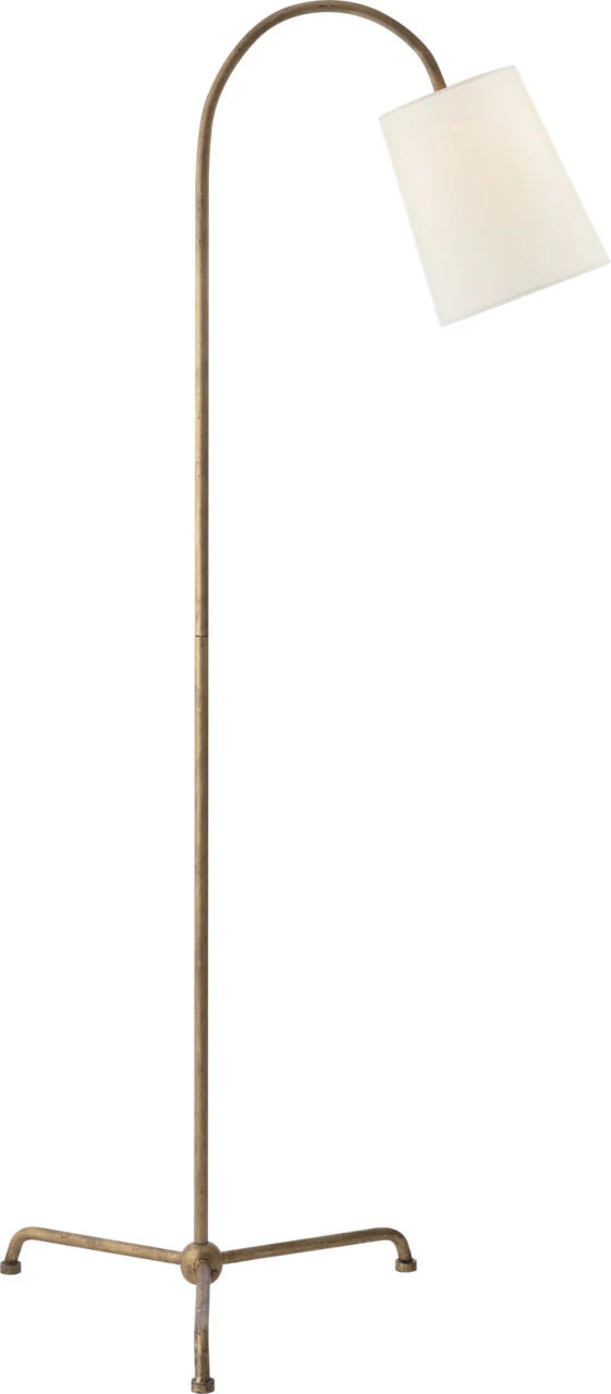 Mia Floor Lamp | Gilded Iron | Linen Shade - Image 1