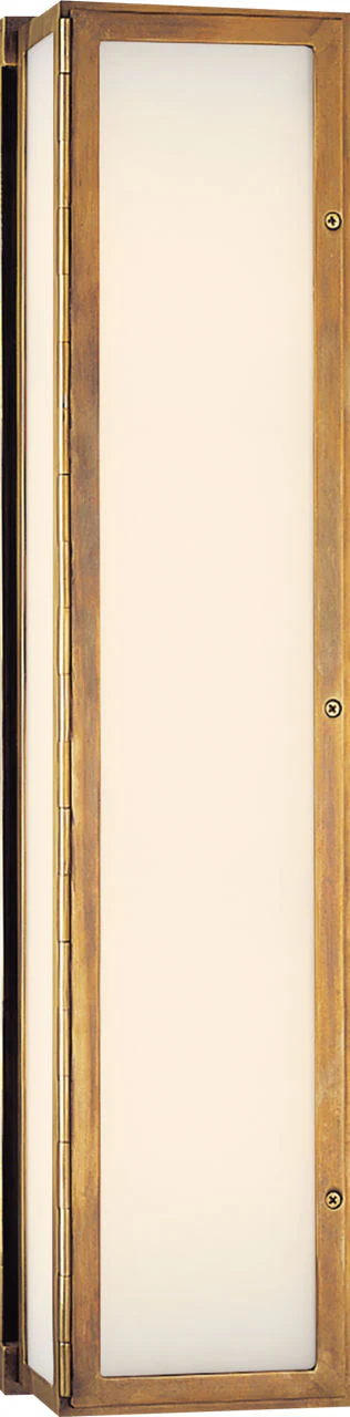Mercer Long Box Light | Hand-Rubbed Antique Brass | White Glass - Image 1
