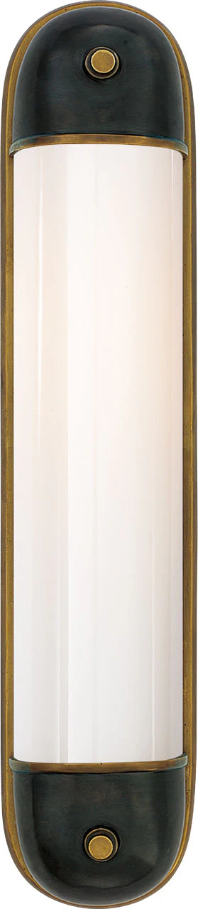 Selecta Long Sconce | Bronze and Hand-Rubbed Antique Brass | White Glass - Image 1