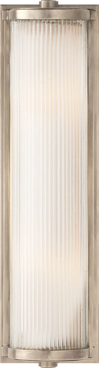 Dresser Long Glass Rod Light | Antique Nickel | Frosted Glass Liner - Image 1