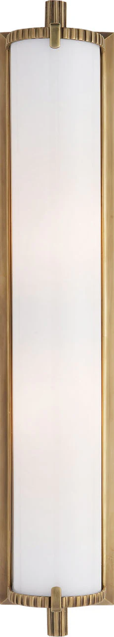 Calliope Tall Bath Light | Hand-Rubbed Antique Brass | White Glass - Image 1