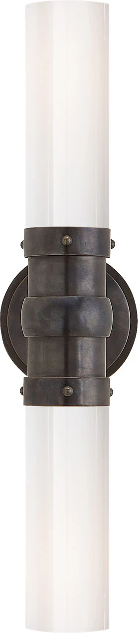 Graydon Double Bath Light | Bronze | White Glass - Image 1