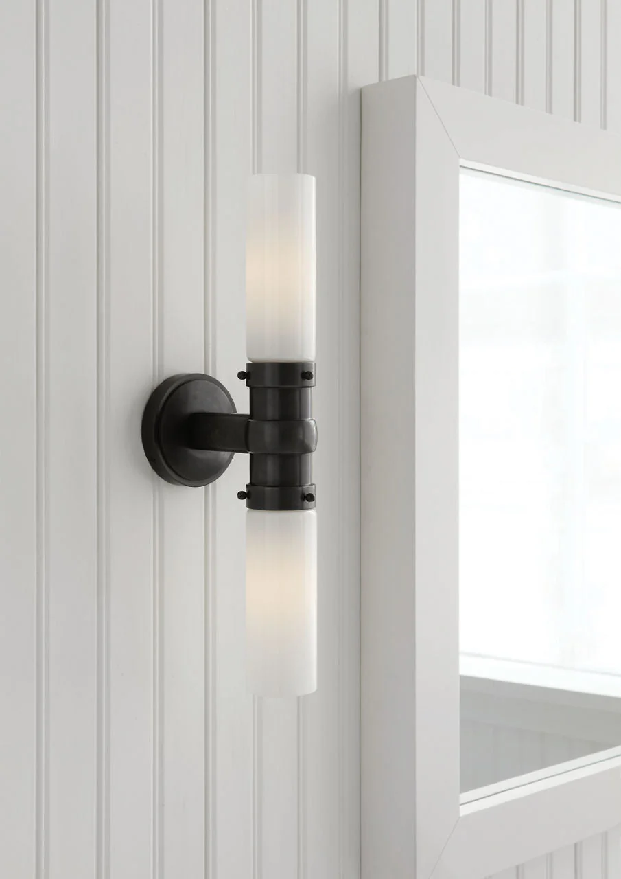 Graydon Double Bath Light | Bronze | White Glass - Image 2