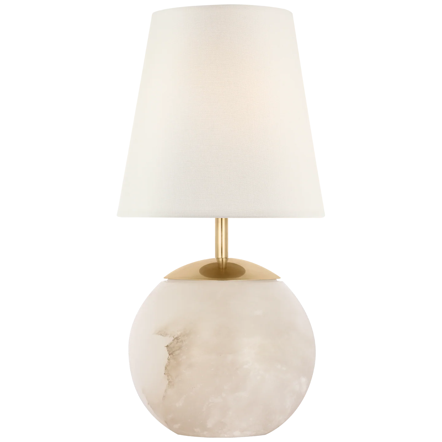 Terri 12″ Cordless Accent Lamp | Alabaster | Linen Shade
