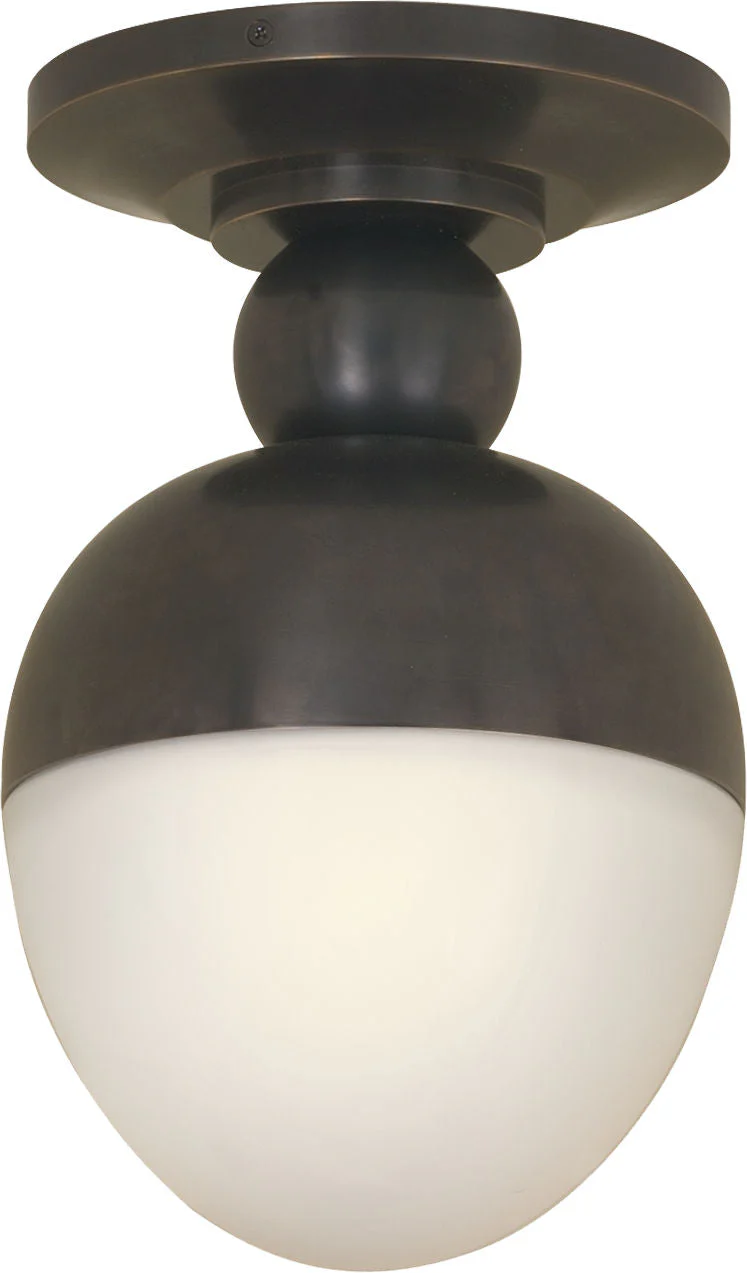 Clark Flush Mount | Bronze | White Glass - Image 1