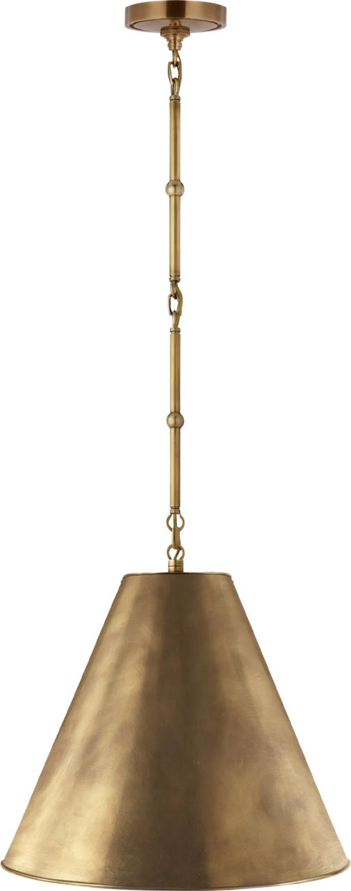 Goodman Small Hanging Light | Hand-Rubbed Antique Brass | Hand-Rubbed Antique Brass Shade - Image 1