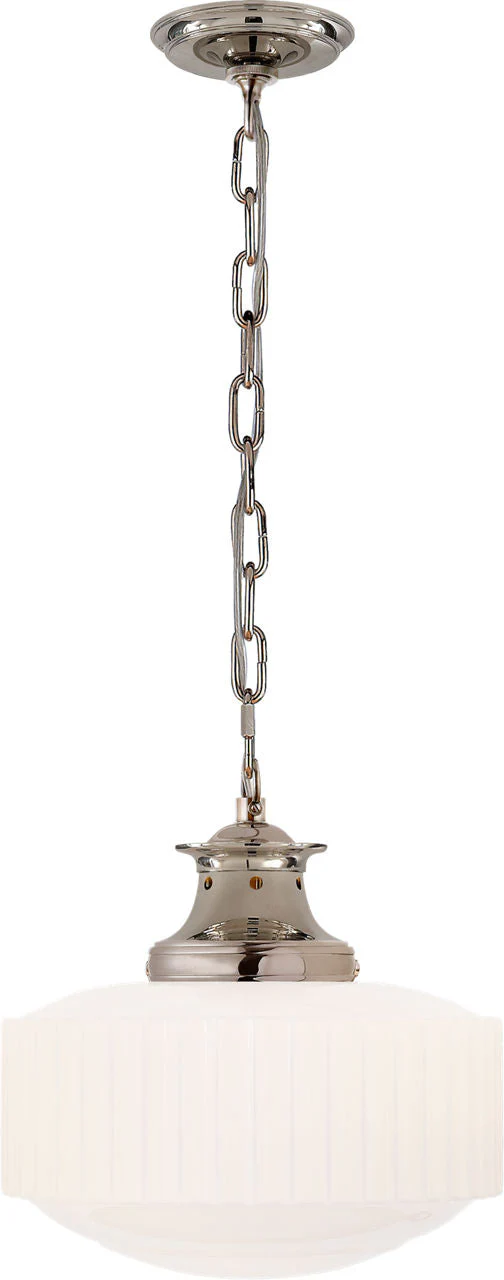 Milton Road Flush Mount | Polished Nickel | White Glass - Image 2