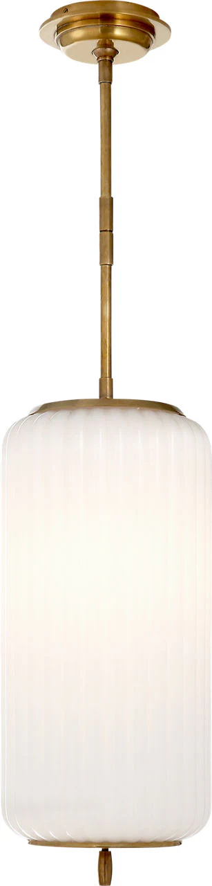 Eden Medium Pendant | Hand-Rubbed Antique Brass | White Glass - Image 1