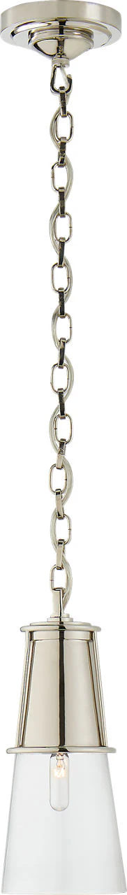 Robinson Small Pendant | Polished Nickel | Clear Glass - Image 1