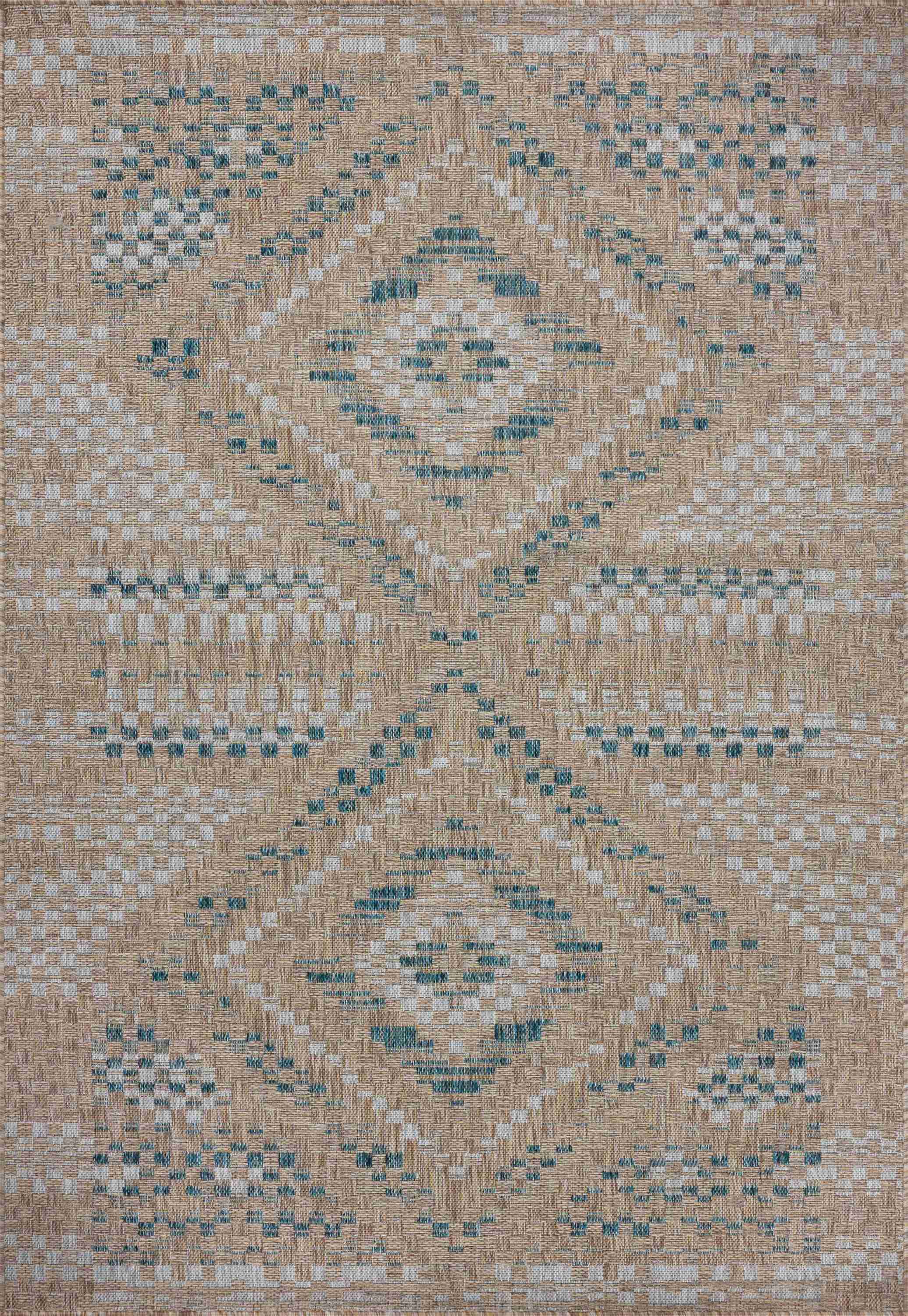 Amber Lewis x Loloi | Topanga Collection | Natural / Aqua | TOP-04 - Image 1