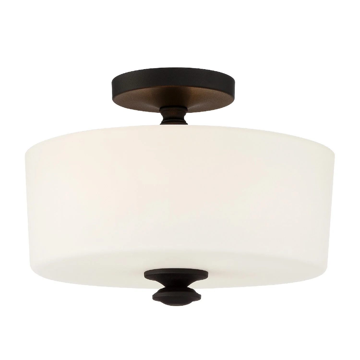 Travis 12.5” Black Forged Semi Flush Mount