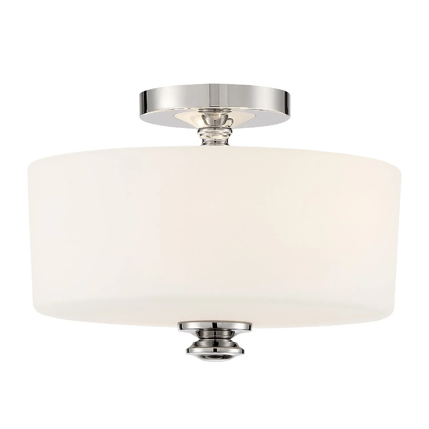 Travis 12.5” Polished Nickel Semi Flush Mount