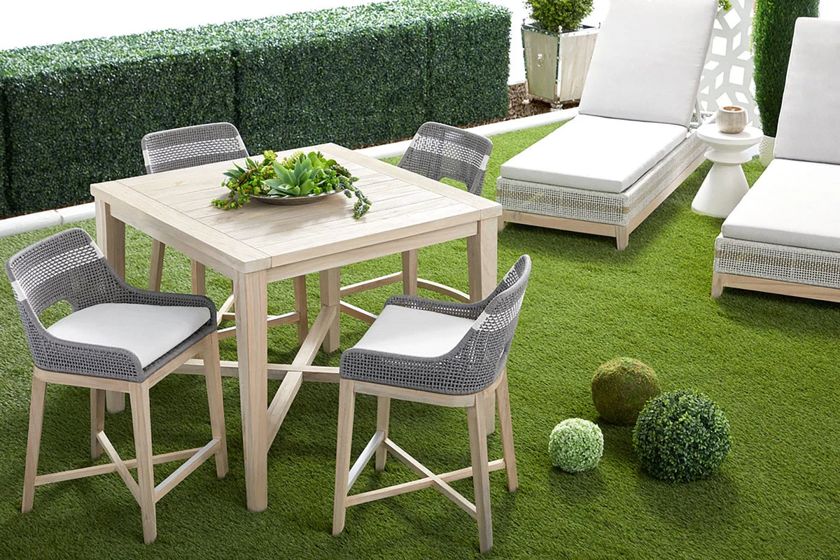 Tapestry Outdoor Counter Stool | Gray Teak - Image 3