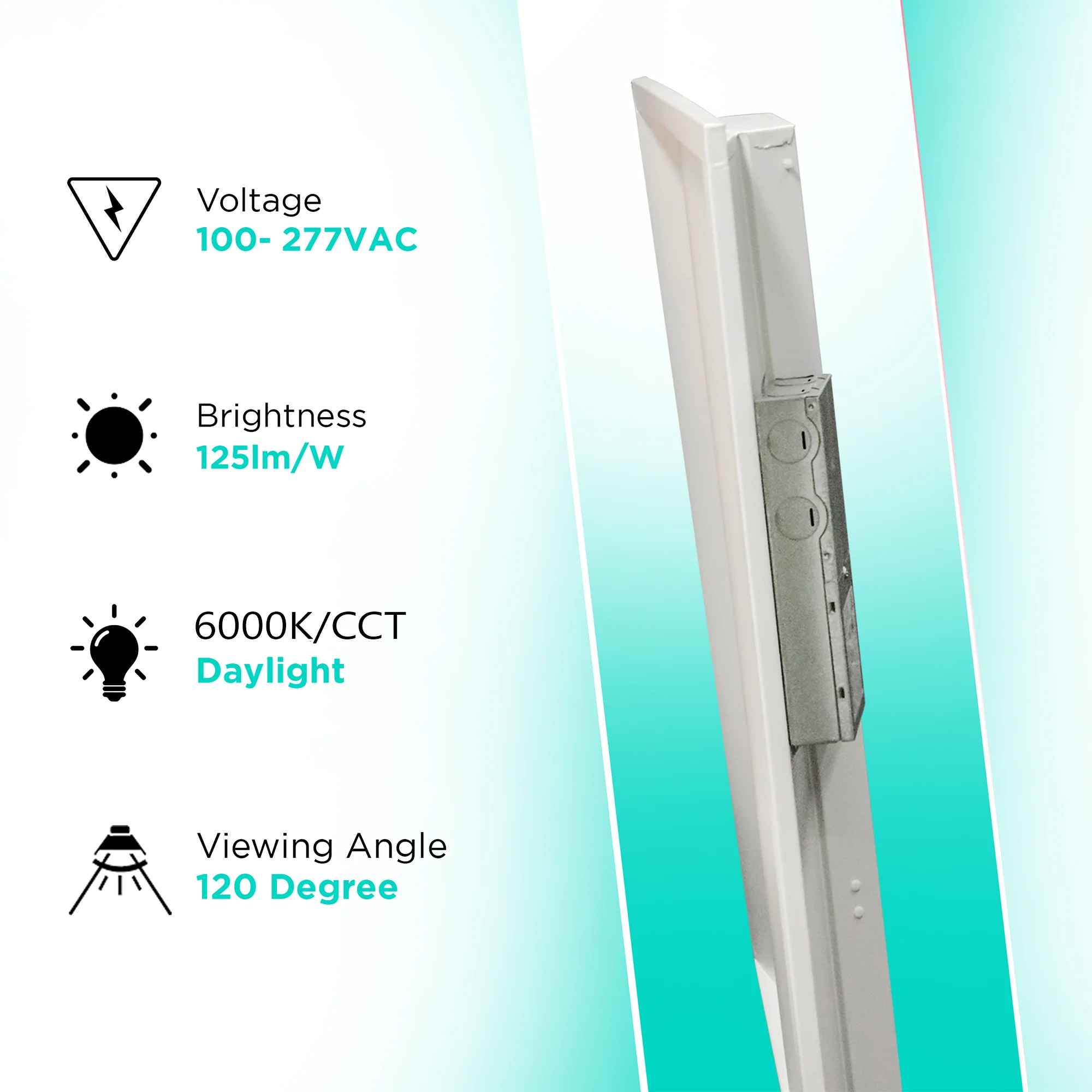 Troffer 2x2 - Version 2 - 40W - 5000 lumens - 6000K & CCT (35K/40K/50K) - ETL Certified - 2 Pack - Image 2