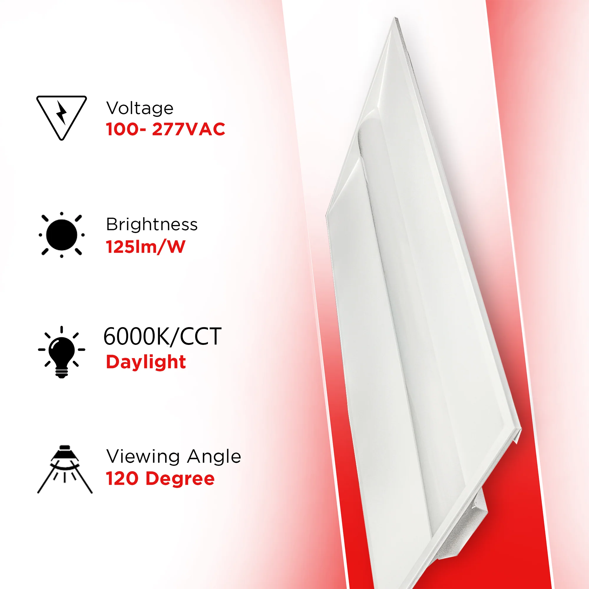 Troffer 2x4 Version 2 - 50W - 6250 lumens - 6000K & CCT (35K/40K/50K) - ETL Certified - 2 Pack - Image 2