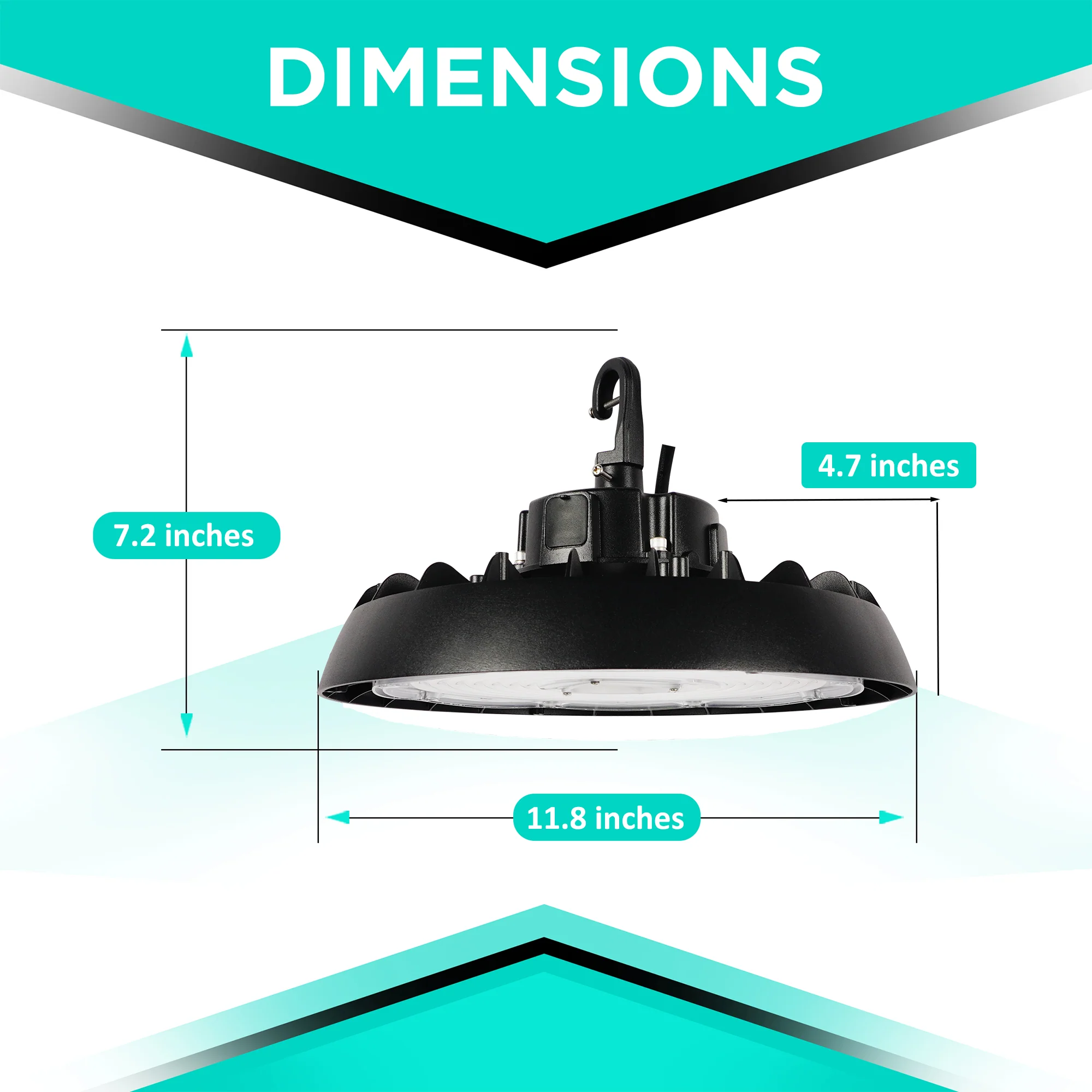 150W LED UFO High Bay - 21000 lumens - 5700K Motion Sensor - IP65 Rated - Image 2