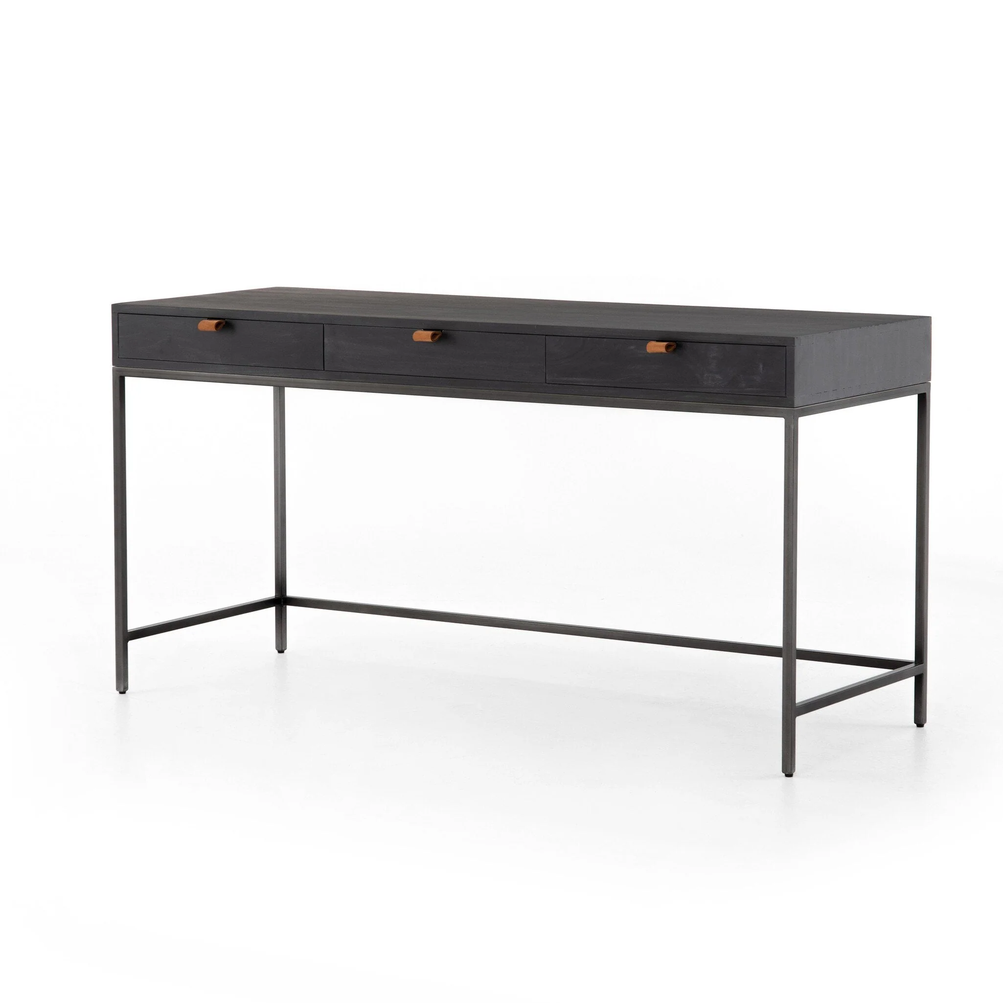 Trey Modular Writing Desk - Black Wash Poplar - Image 2