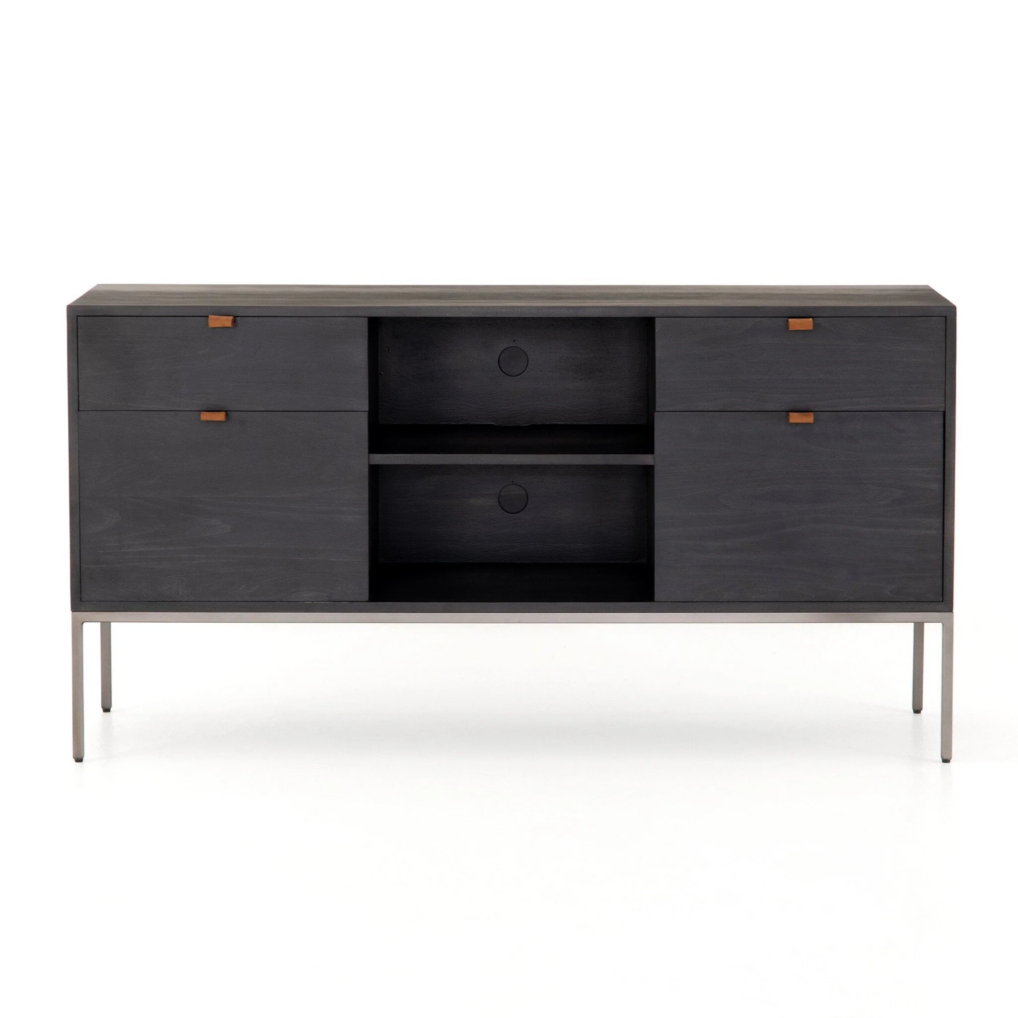 Trey Modular Filing Credenza – Black Wash Poplar