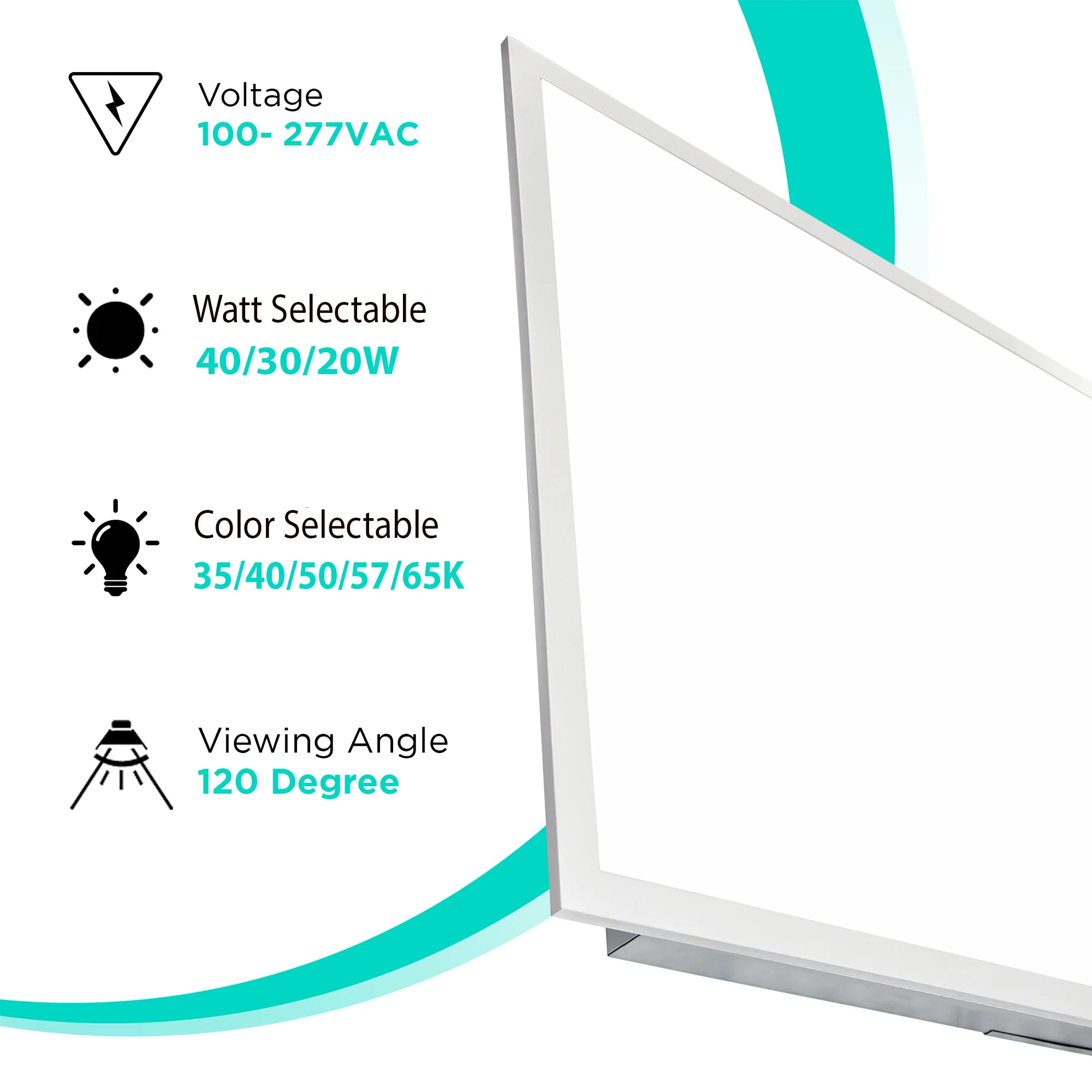 2x2 LED Backlit Panel Light 5CCT (35/40/50/57/65K) - Watt Selectable(40/30/20W) - V2 - ETL- 4 Pack #304 - Image 3