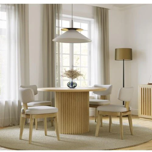 Auden Natural  48" Table + 4 Tate Natural Chairs - Image 1