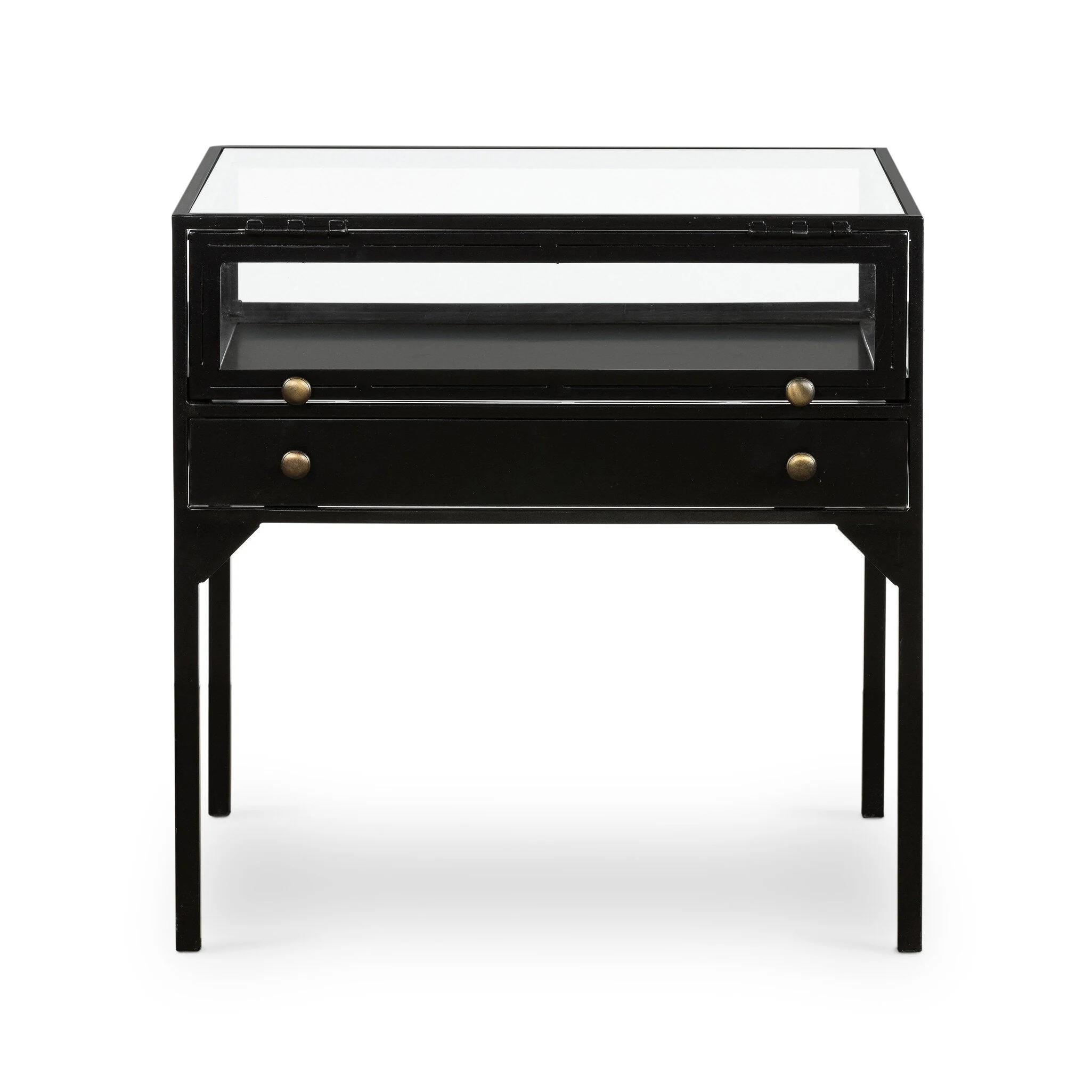 Shadow Box End Table - Tempered Glass - Image 1