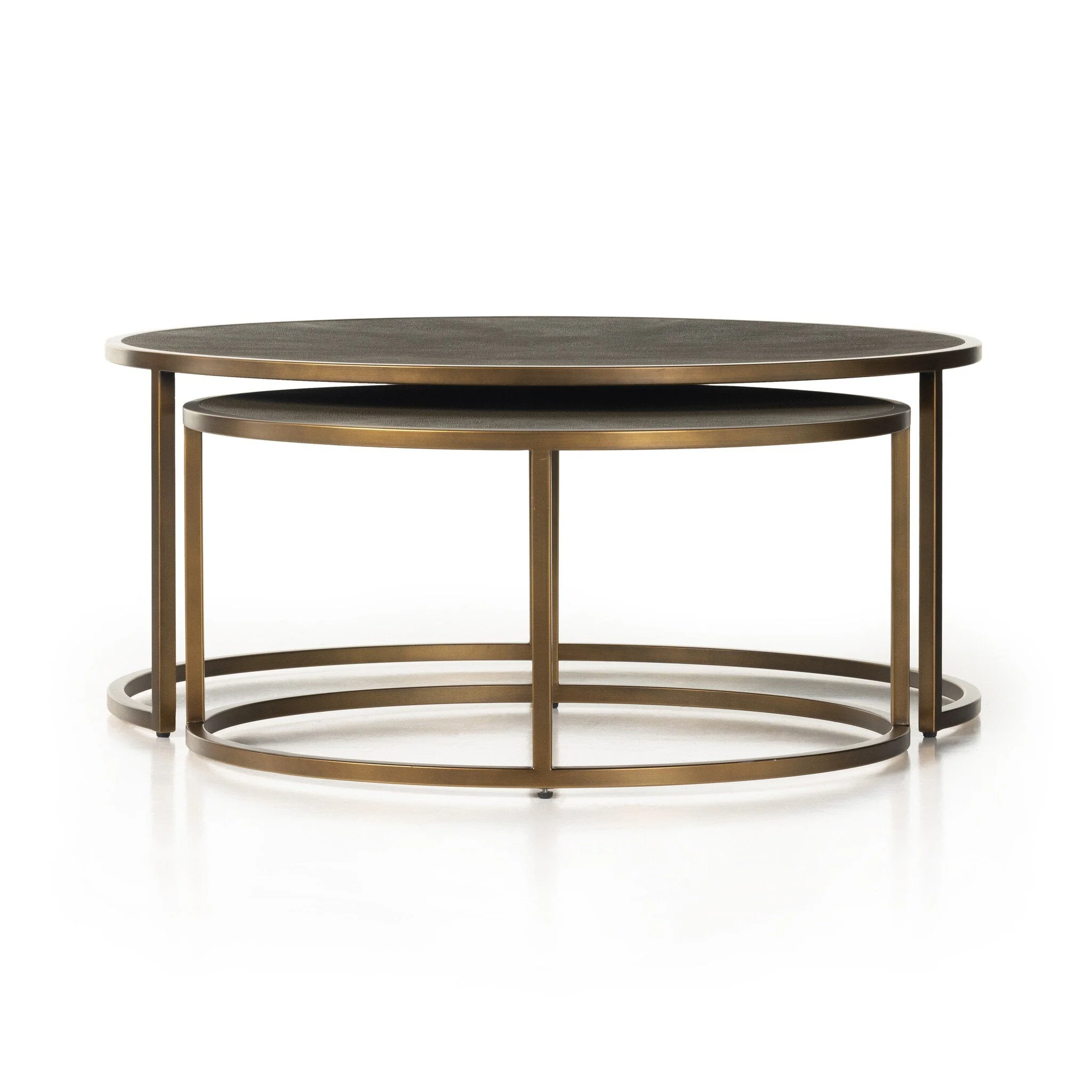 Shagreen Nesting Coffee Table - Grey Shagreen - Image 1