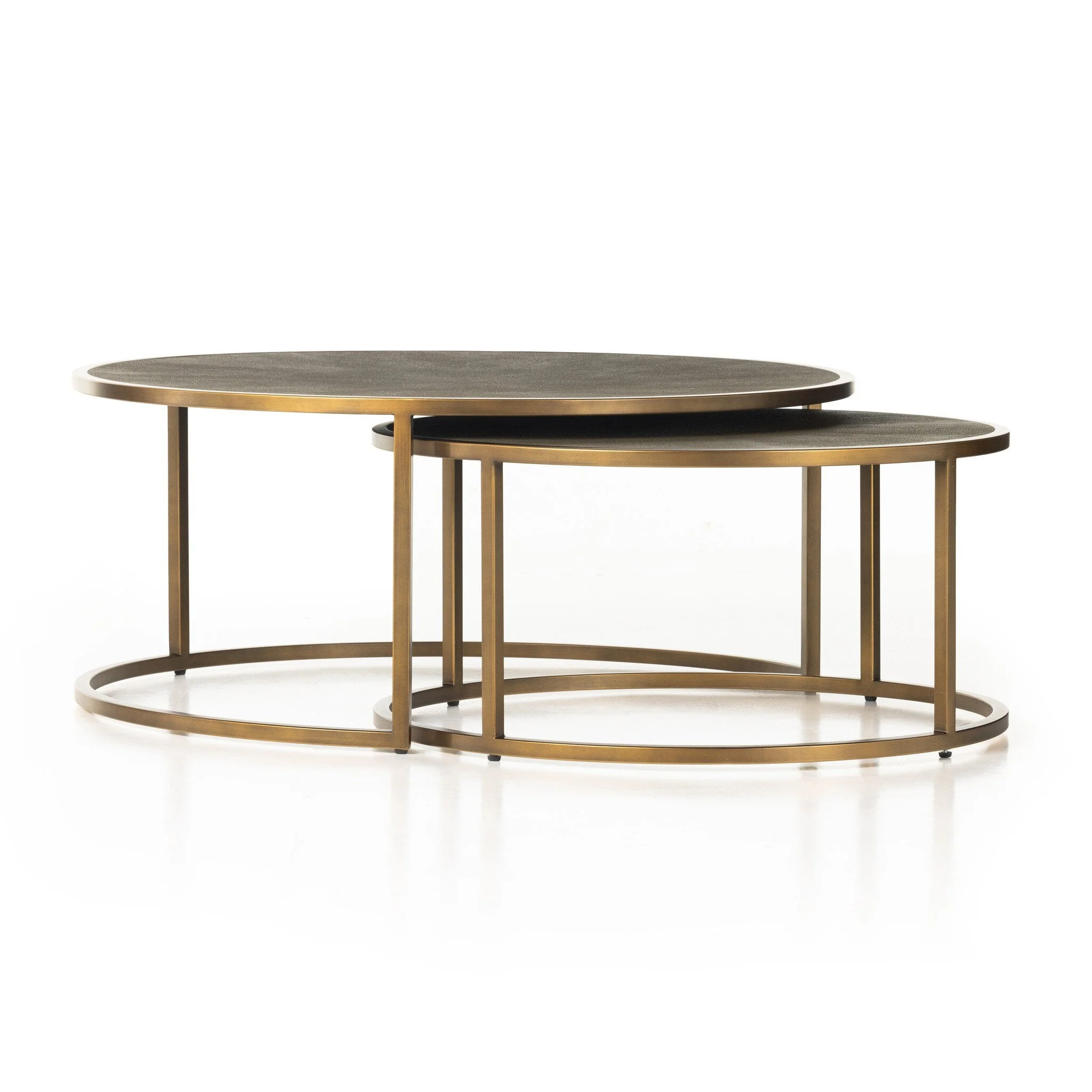 Shagreen Nesting Coffee Table - Grey Shagreen - Image 2