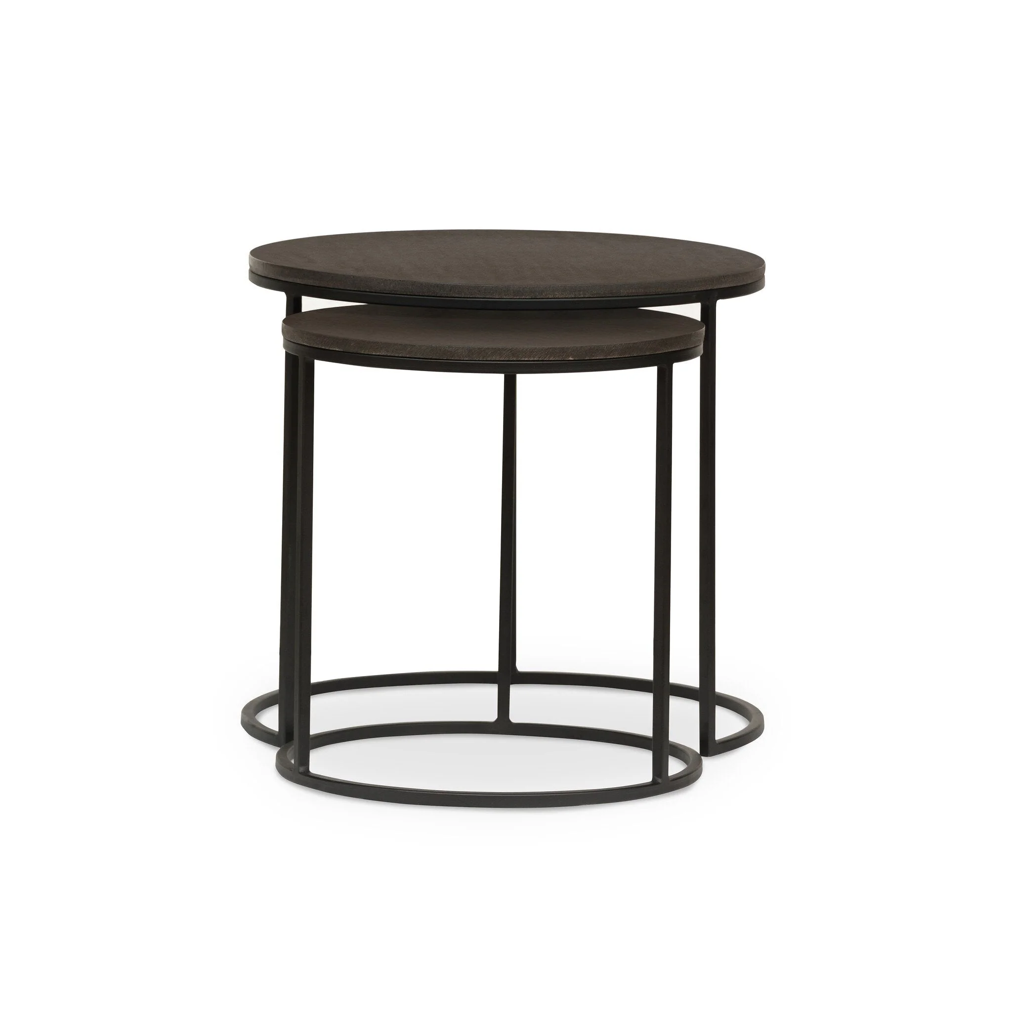 Lavastone Nesting Tables - Black Lavastone - Image 1