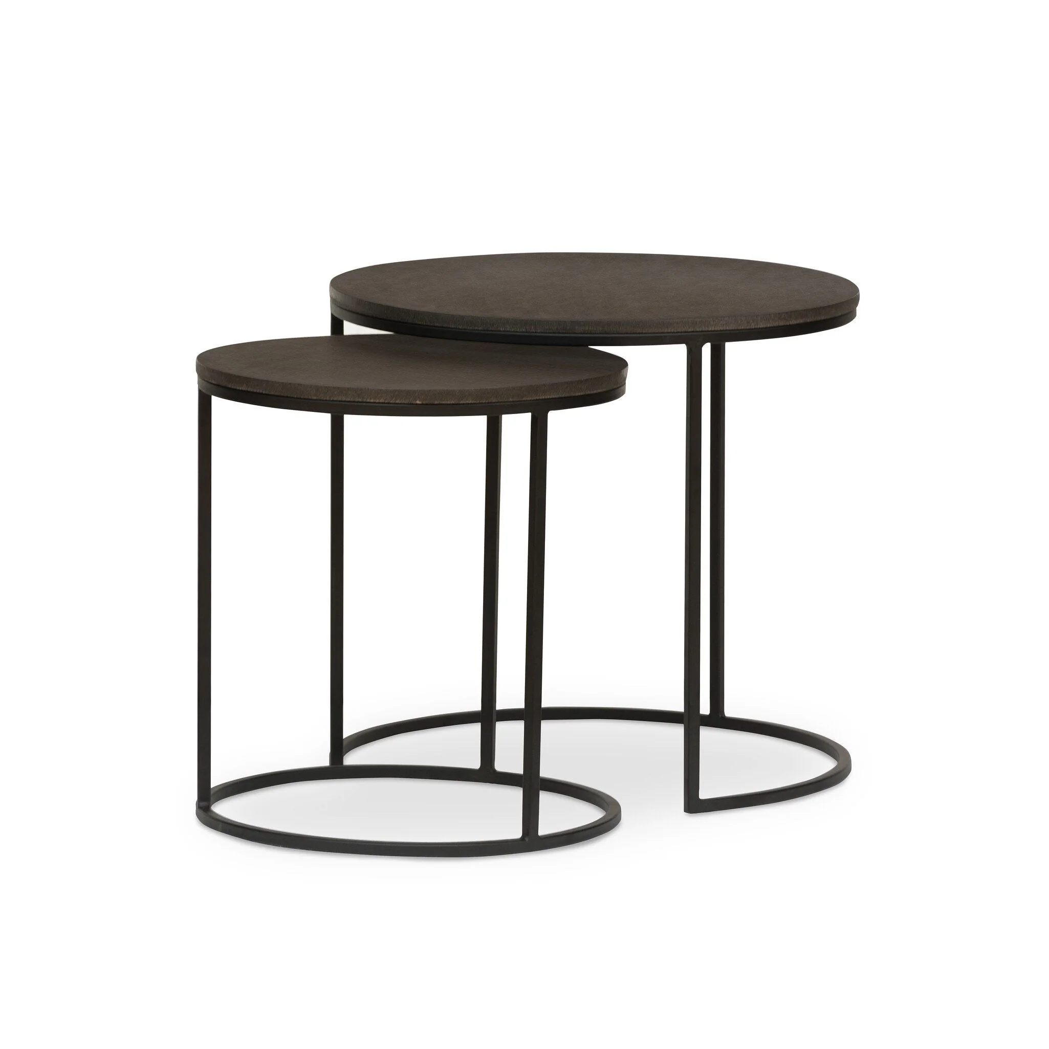 Lavastone Nesting Tables - Black Lavastone - Image 2