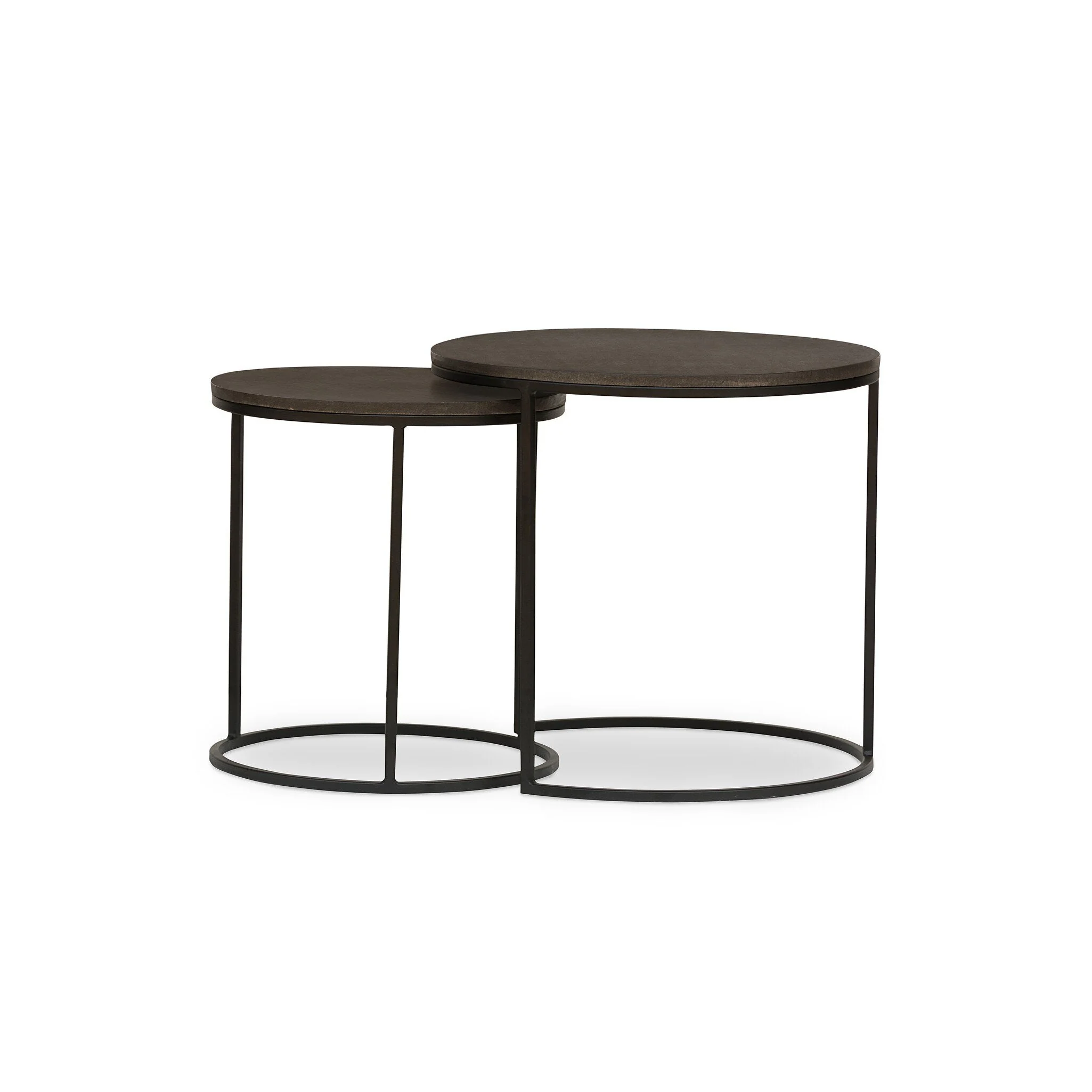 Lavastone Nesting Tables - Black Lavastone - Image 3