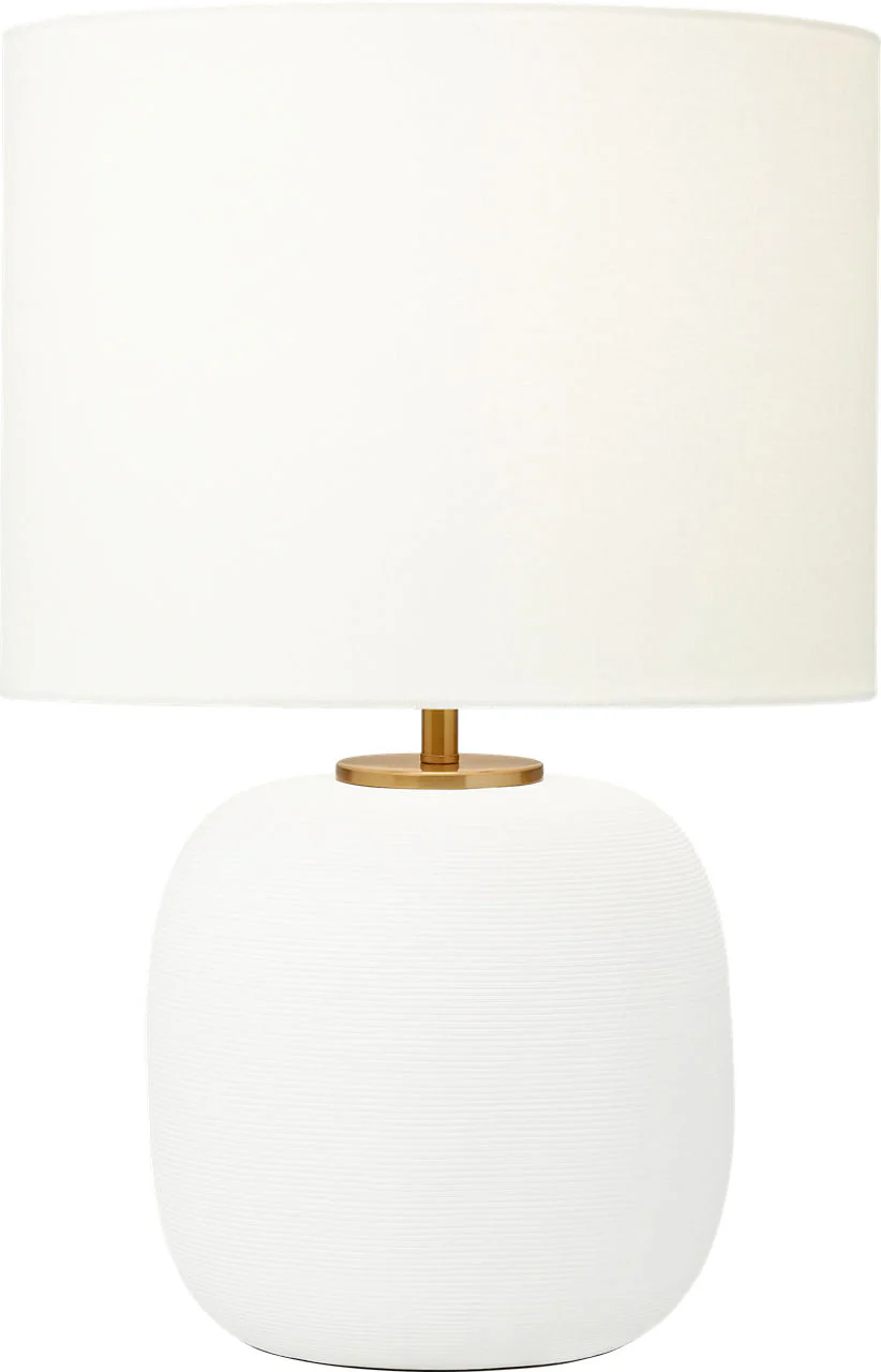 Fanny Wide Table Lamp Matte White Ceramic Bulbs Included - Image 1