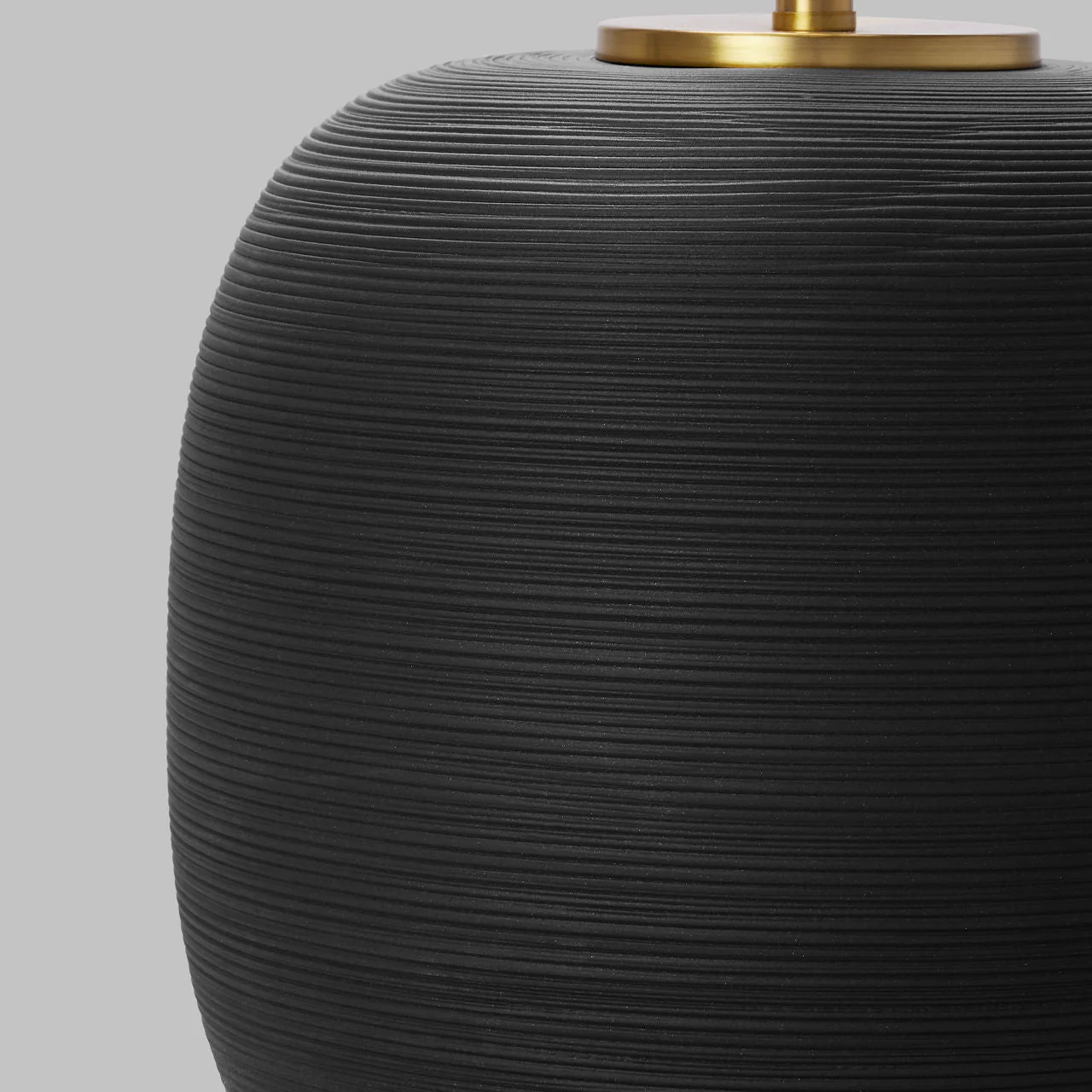 Fanny Wide Table Lamp Rough Black Ceramic Bulbs Inc - Image 2