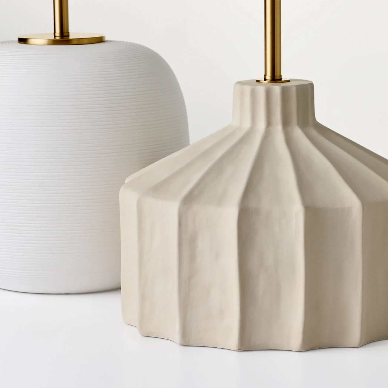 Fanny Wide Table Lamp Matte White Ceramic Bulbs Included - Image 3