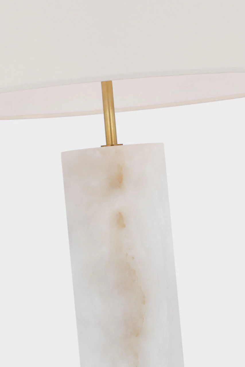 Lineham Cordless Table Lamp | Alabaster | Linen Shade - Image 2