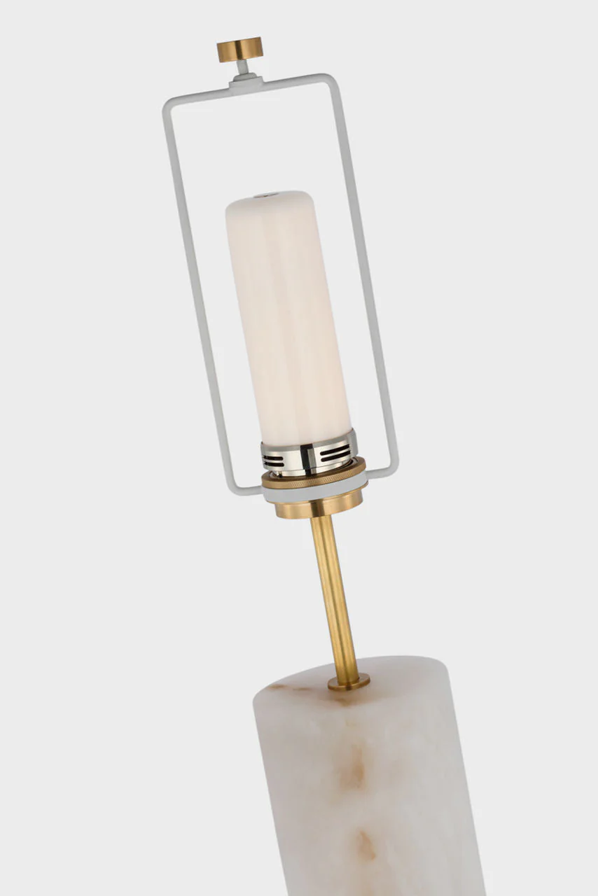 Lineham Cordless Table Lamp | Alabaster | Linen Shade - Image 3