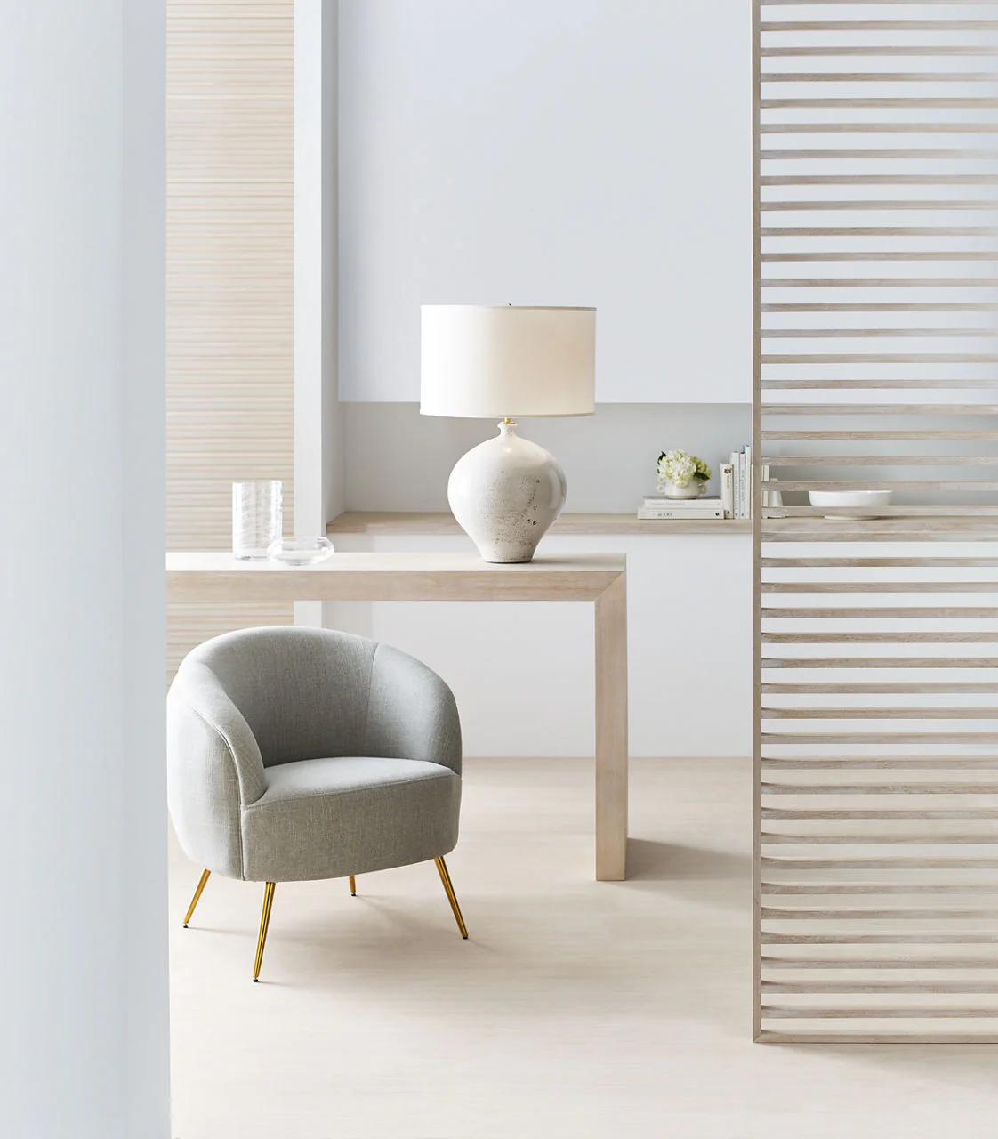 Gaios Table Lamp | Pharaoh White | Linen Shade - Image 3