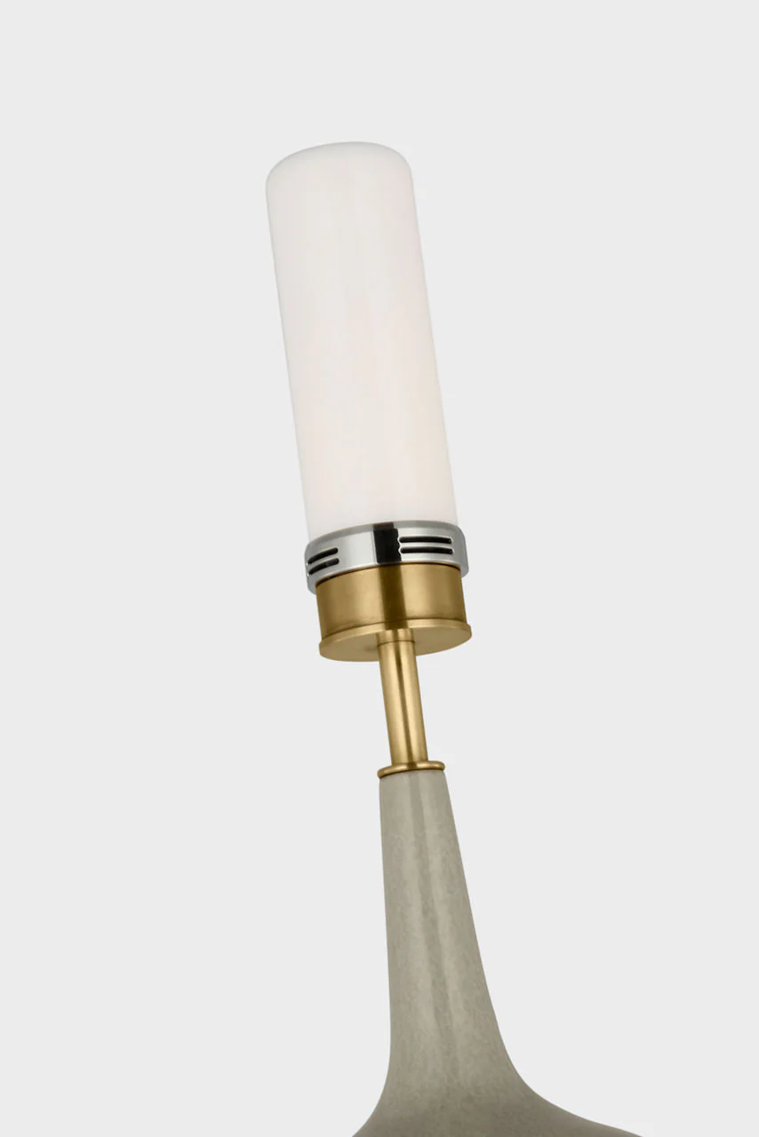 Hunlen Cordless Table Lamp | Shellish Gray | Linen Shade - Image 3