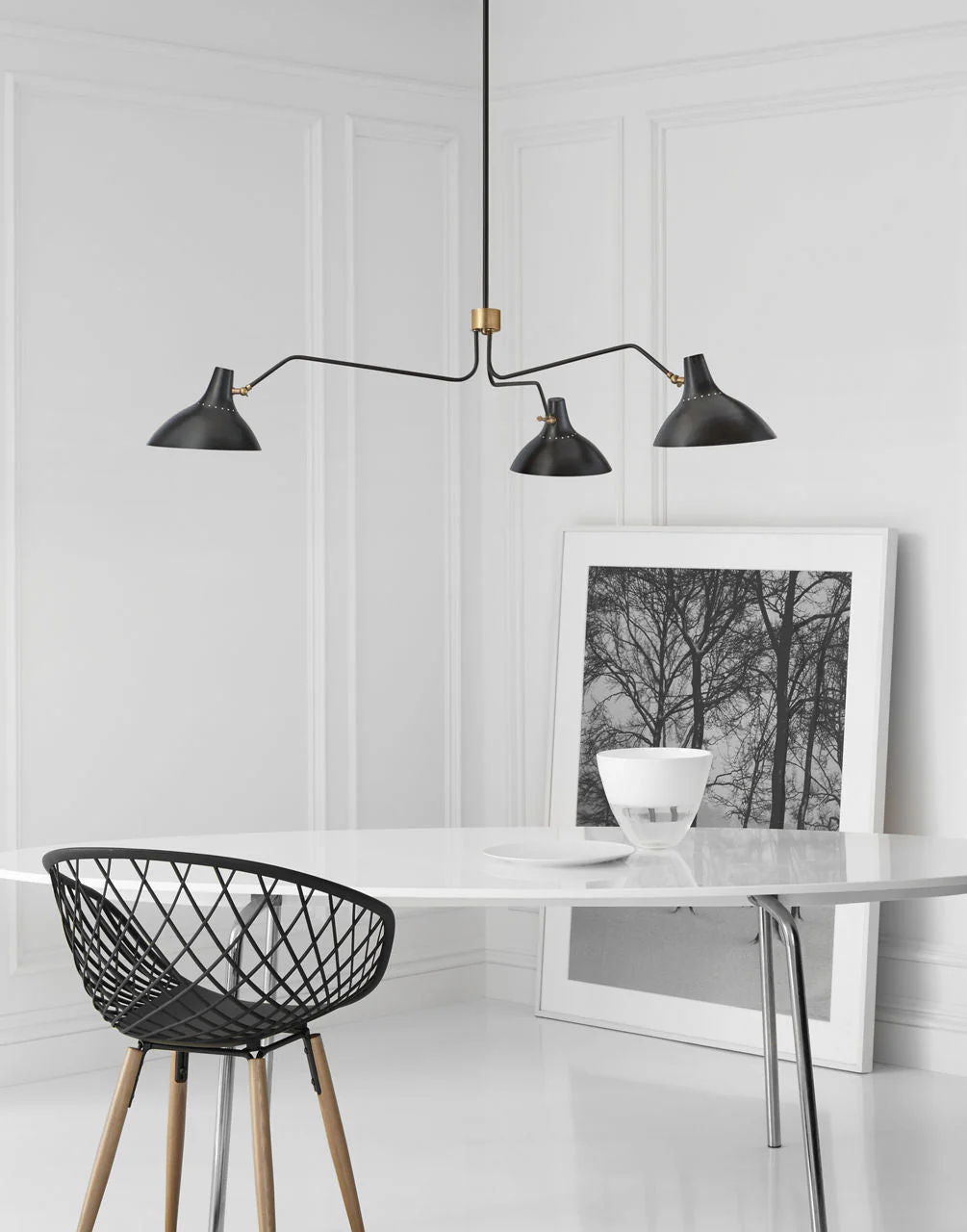 Charlton Large Triple Arm Chandelier | Black - Image 2