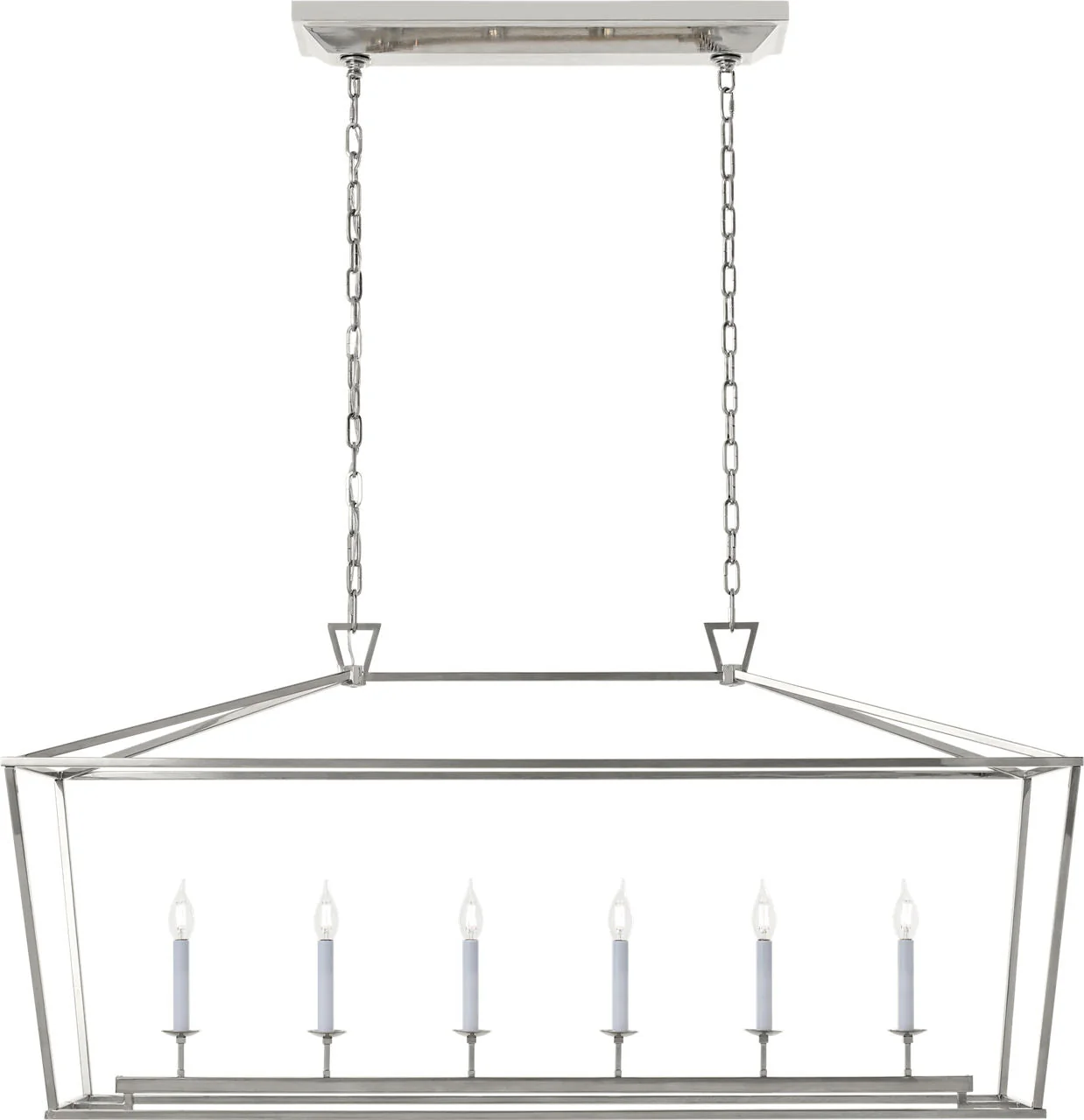 Darlana Large Linear Lantern | Polished Nickel