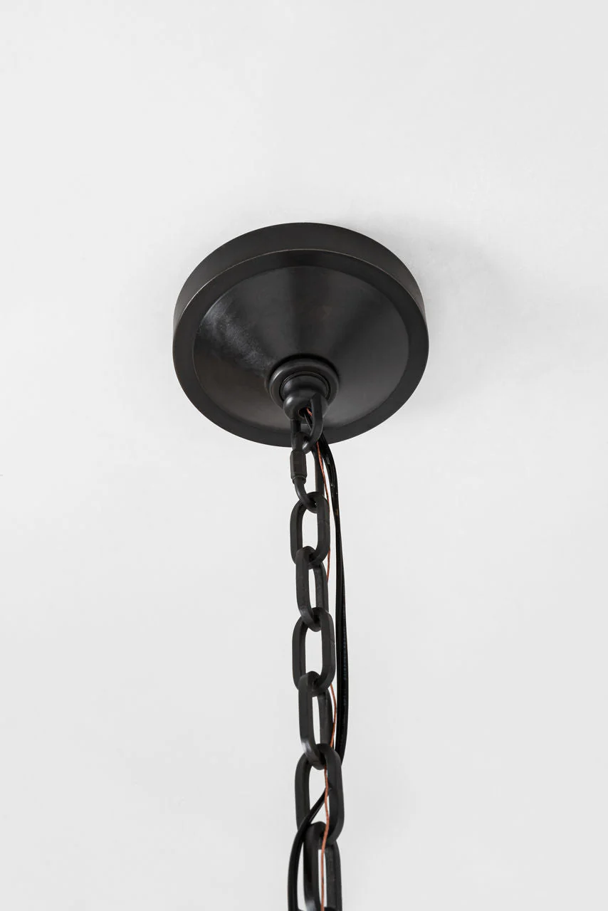 Darlana XL Wrapped Ring Chandelier | Aged Iron and Natural Rattan - Image 2