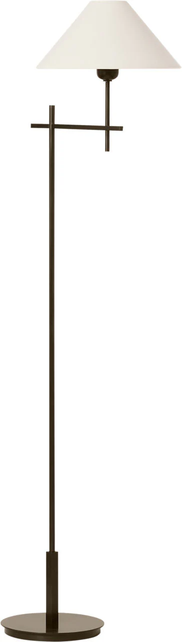 Hackney Bridge Arm Floor Lamp | Bronze | Linen Shade - Image 2