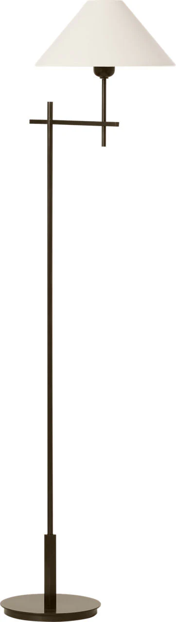 Hackney Bridge Arm Floor Lamp | Bronze | Linen Shade - Image 3