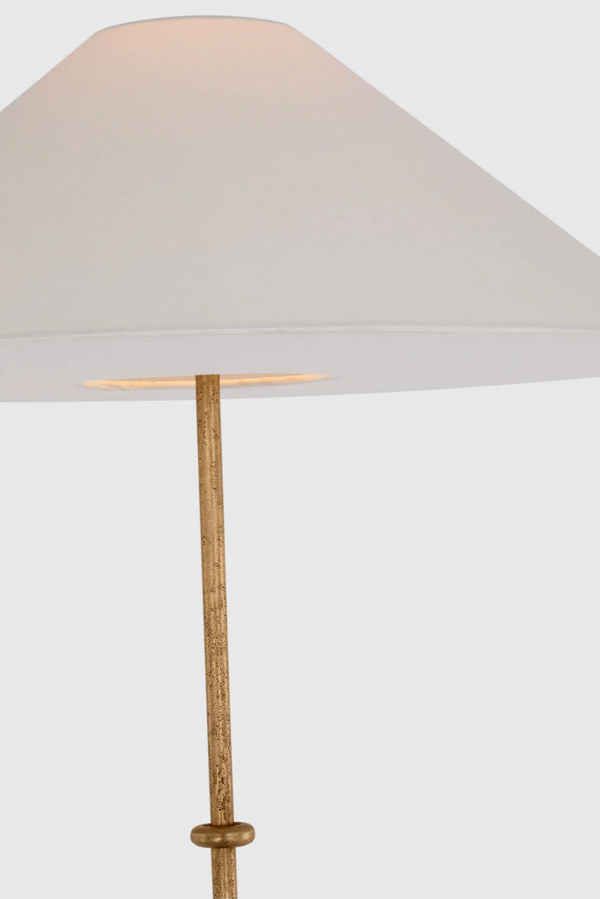 Zealous 62" Floor Lamp | Museum Brass | Linen Shade - Image 3