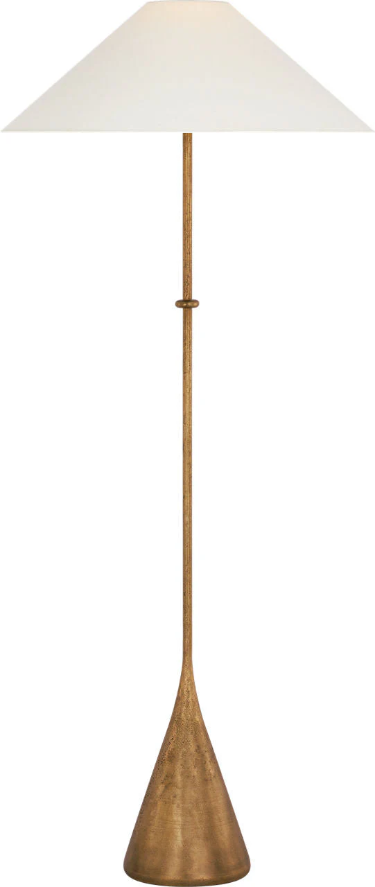Zealous 62" Floor Lamp | Museum Brass | Linen Shade - Image 2