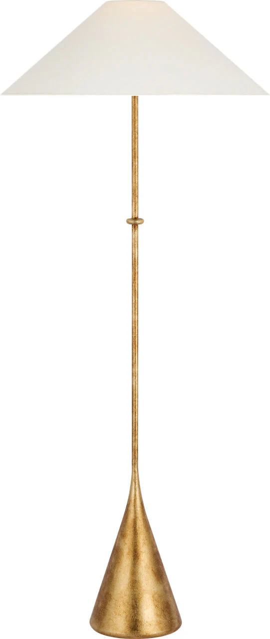 Zealous 62" Floor Lamp | Museum Gild | Linen Shade - Image 2