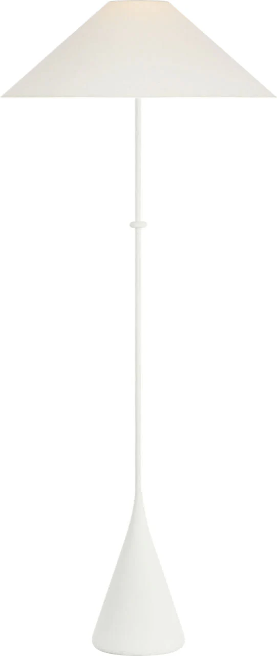 Zealous 62" Floor Lamp | Museum White | Linen Shade - Image 3